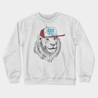 Free Lion Wearing a Hat that says Free Crewneck Sweatshirt